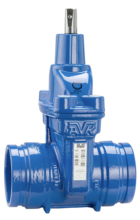 AVK resilient seated gate valve, water supply and irrigation, grooved ends