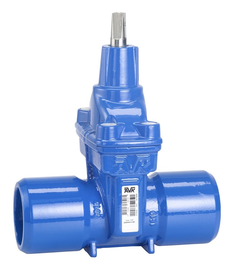AVK resilient seated gate valve, water supply, short spigot ends for AC pipes ISO class 18