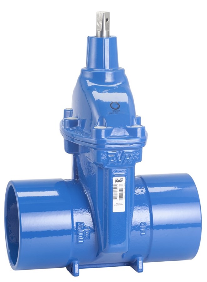 AVK resilient seated gate valve, water supply, short spigot ends for cast iron pipes ISO 2531