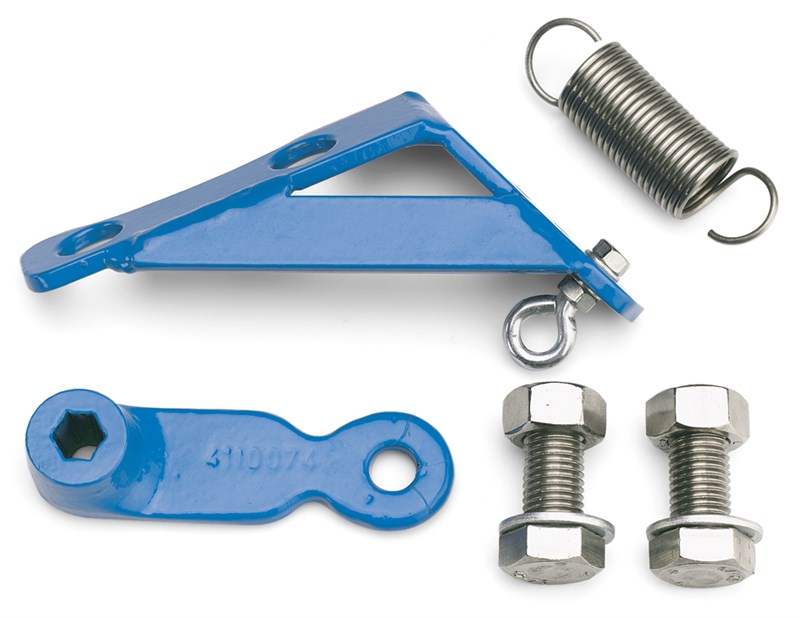 AVK spring kit for swing check valves with lever and bracket made of ductile iron with blue epoxy coating.