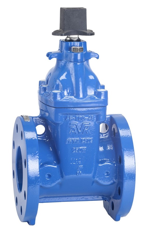 AVK resilient seated gate valve, flanged, fire protection UL&FM, NRS with wrench nut