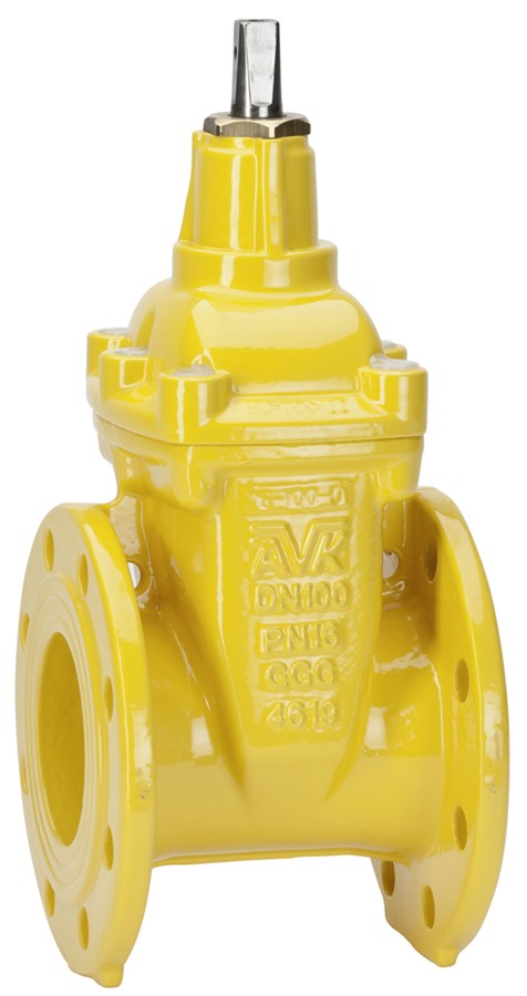 AVK resilient seated gate valve, gas supply, flanged, short face-to-face EN 558-2 S.14/DIN F4