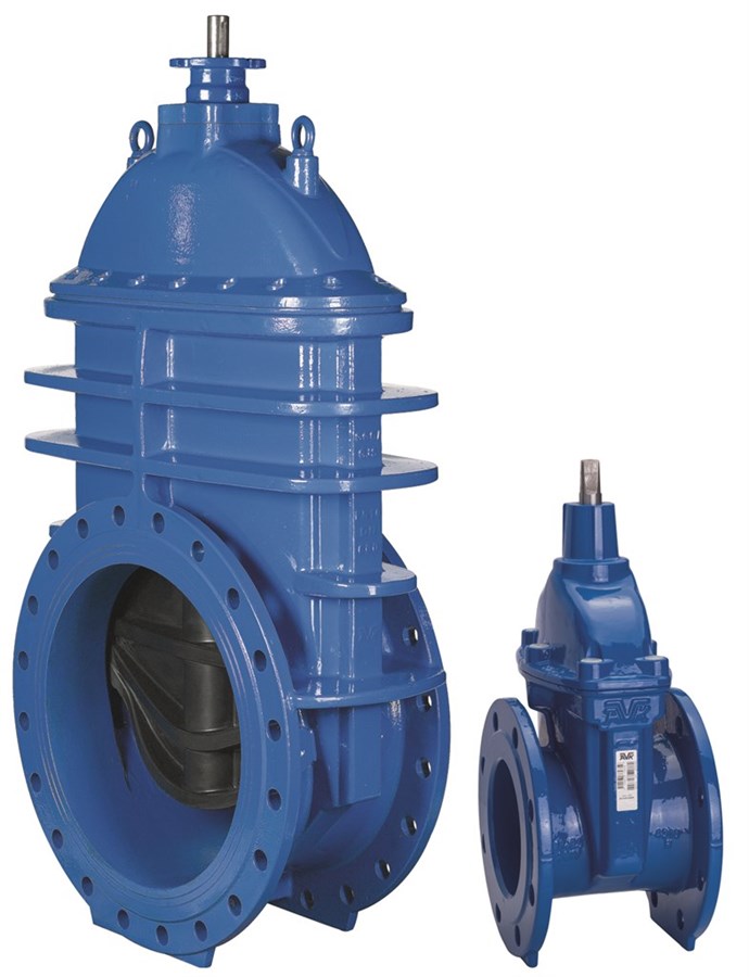 AVK resilient seated gate valve, water supply and wastewater treatment, flanged, short face-to-face EN 558-2 S.14/DIN F4