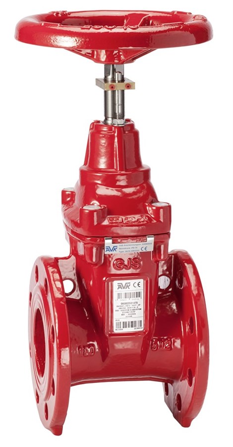 AVK resilient seated gate valve, fire protection, flanged, VdS, short EN 558-2 S.14/DIN F4, position indicator