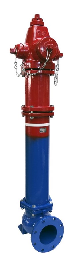 AVK fire hydrant, MPHH, red, with underground parts, duckfoot